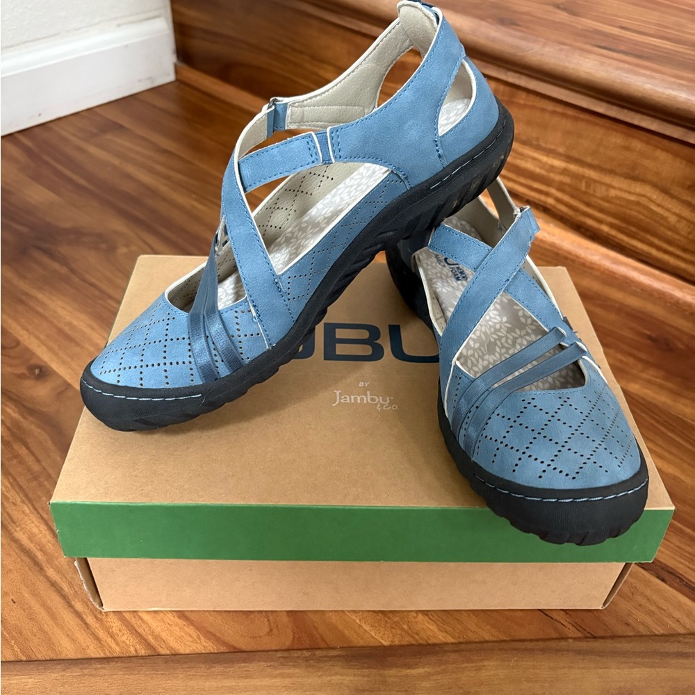 Jambu Women's Perforated Blue Flats